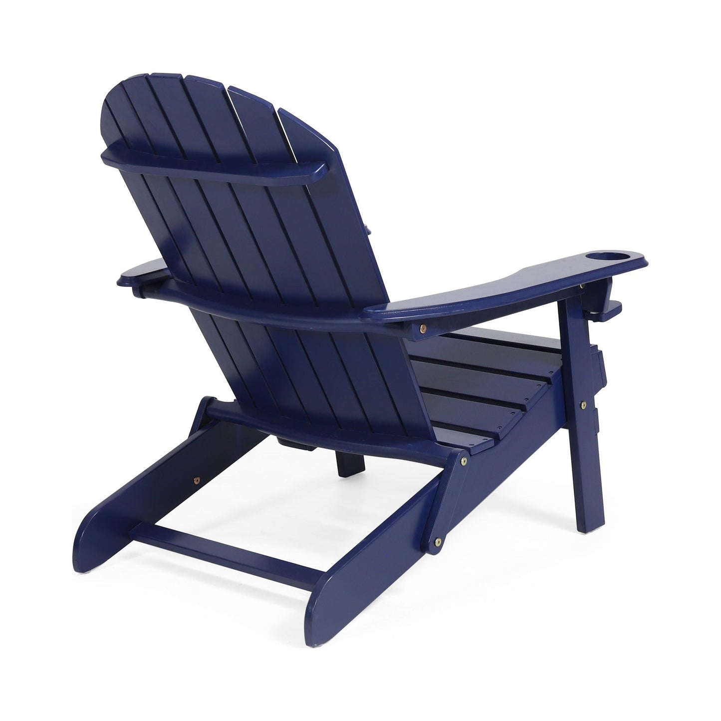 Zenithia outdoor foldable Adirondack chair navy blue with 2 cup holders on Tampa Home & Garden Store