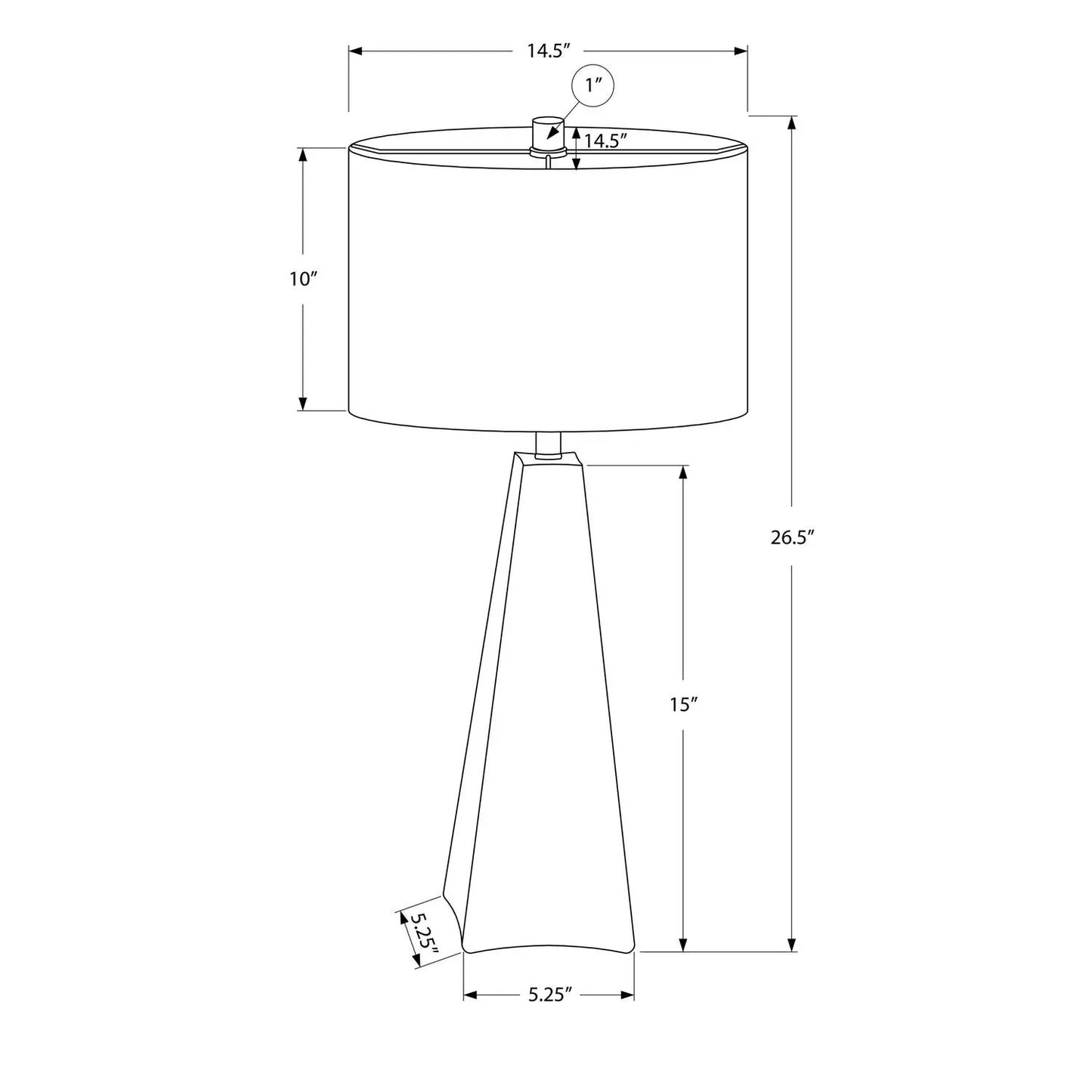 Table lamp black resin modern tripod with drum shade 14.5 dia 26.5 in Unique Piece Furniture on Tampa Home & Garden Store