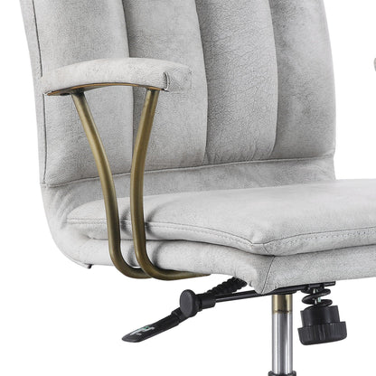 Damir Vintage Top Grain Leather Swivel Office Chair antique white HouseOfZazla on Tampa Home & Garden Store