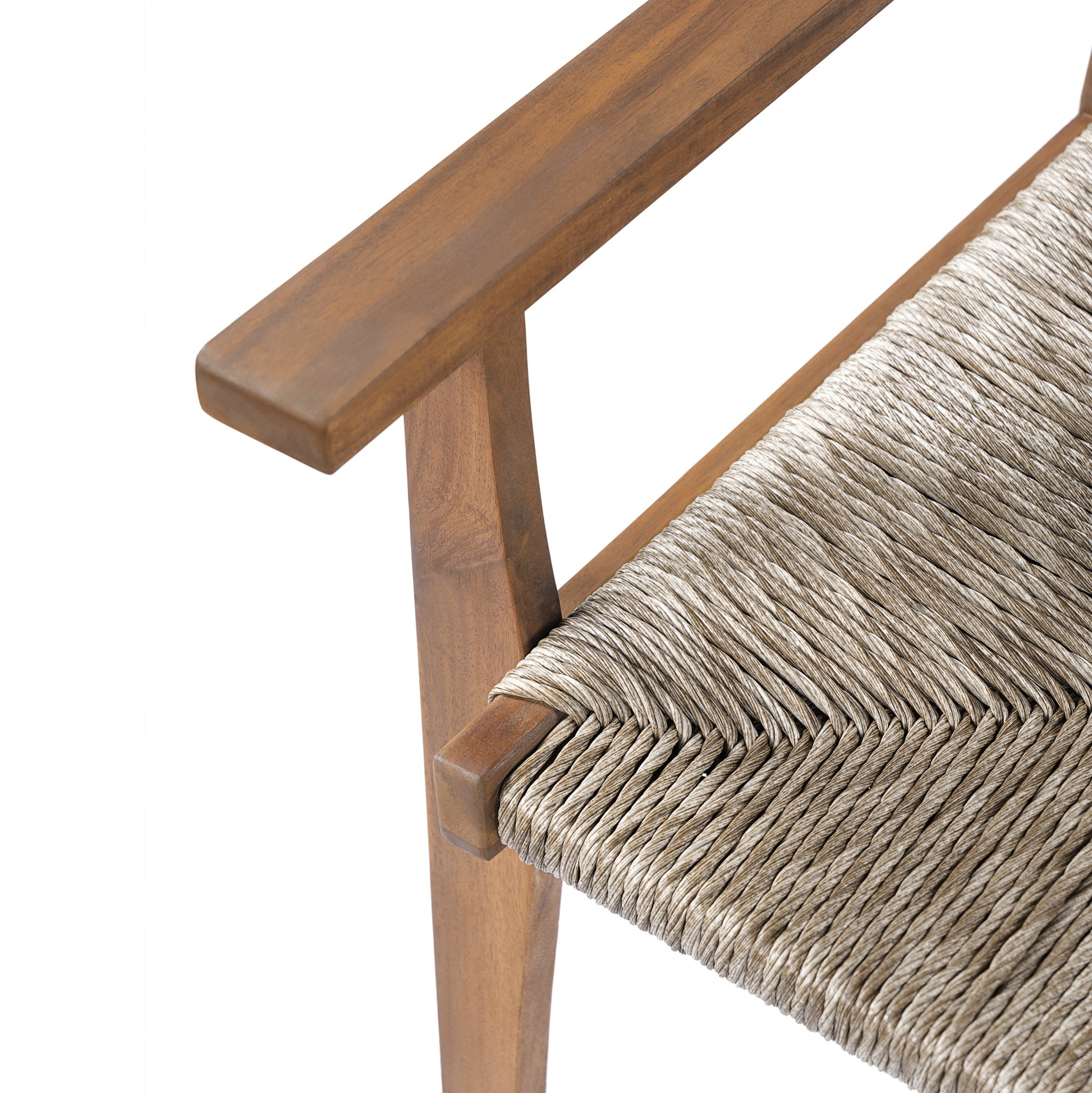 Outdoor dining chair acacia wood frame with woven wicker seat HouseOfZazla on Tampa Home & Garden Store