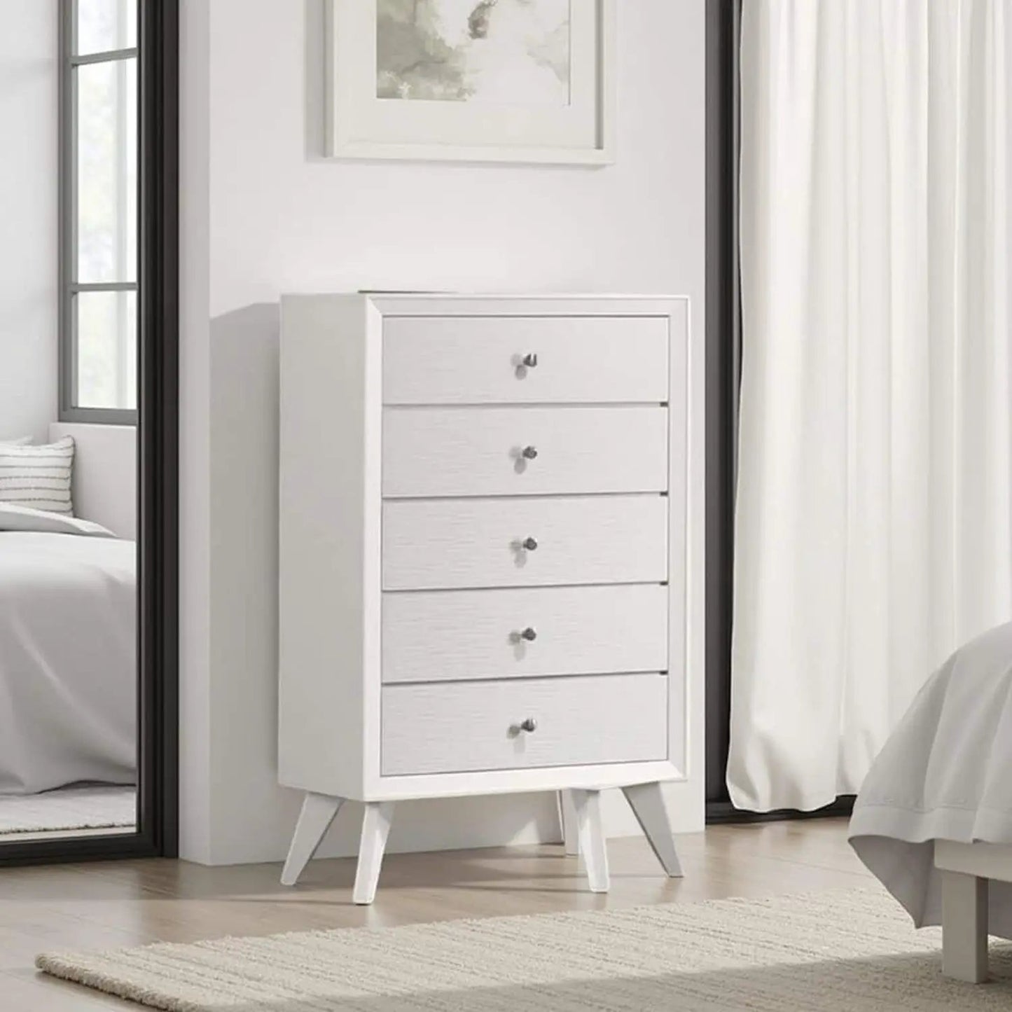 1 Piece Chest With Angled Legs and White Finish