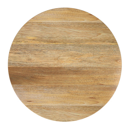 Solid mango wood drum silhouette side table in natural light brown finish on Tampa Home & Garden Store
