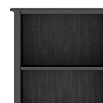 Handcrafted solid wood bookcase with five shelves in dark charcoal finish on Tampa Home & Garden Store