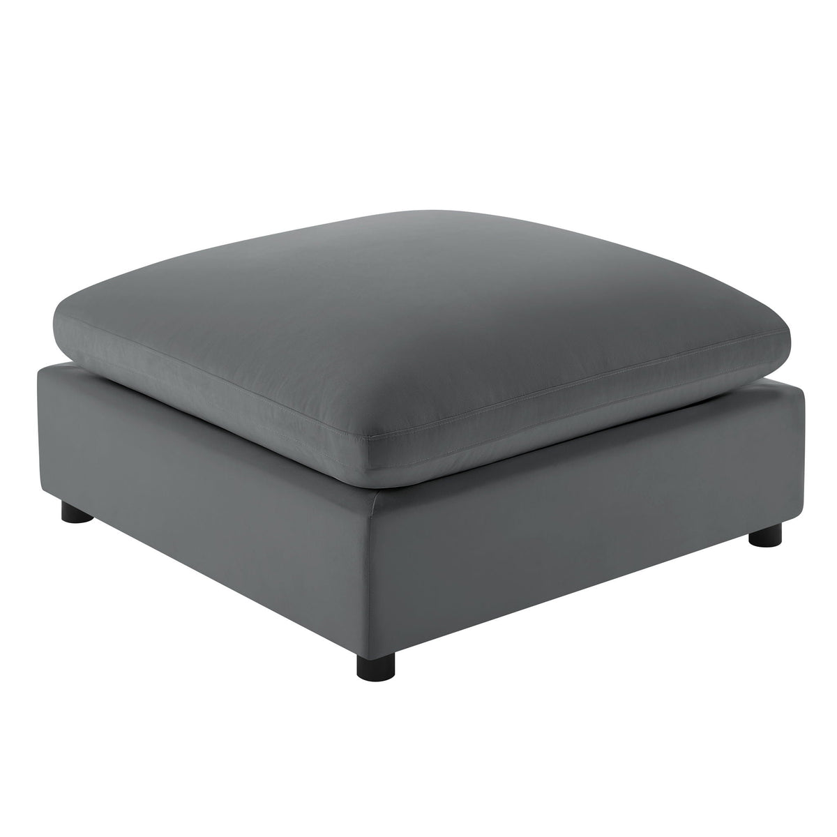 Caylie Upholstered Ottoman dark gray fabric with removable covers HouseOfZazla on Tampa Home & Garden Store