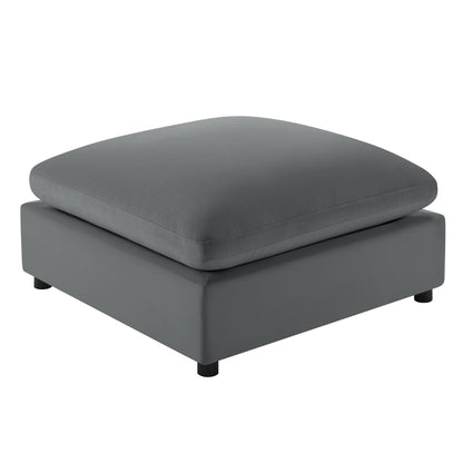 Caylie Upholstered Ottoman dark gray fabric with removable covers HouseOfZazla on Tampa Home & Garden Store