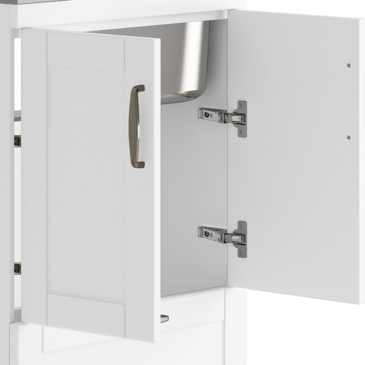 Deluxe Laundry Cabinet with Sink Unit, white vanity, open-door with hinges HouseOfZazla on Tampa Home & Garden Store
