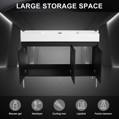HouseOfZazla freestanding bathroom vanity with white resin sink and dark wood storage cabinet on Tampa Home & Garden Store