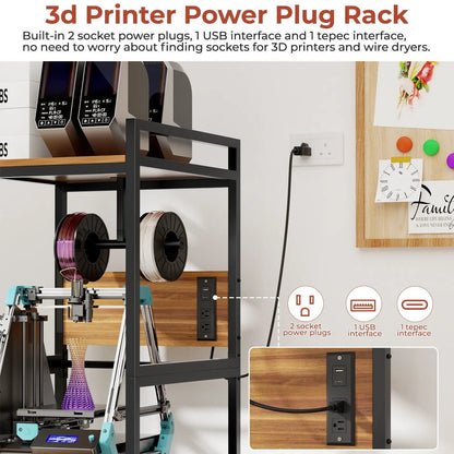 3D Printer Stand with Filament Storage Panel