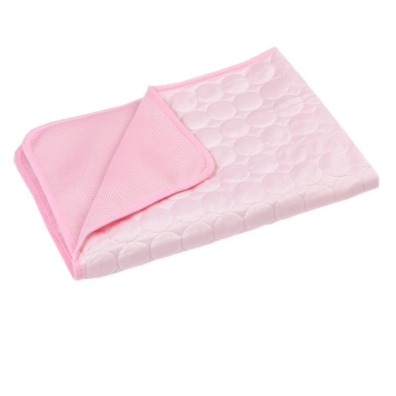 Pink dog cooling mat, quilted ice-silk pad for kennels and cars, breathable non-toxic on Tampa Home & Garden Store