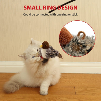 Interactive plush bird cat toy with feather teaser and squeaker for cats and kittens on Tampa Home & Garden Store