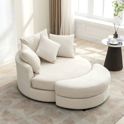 360° swivel accent barrel chair with storage ottoman and 4 pillows Unique Piece Furniture on Tampa Home & Garden Store