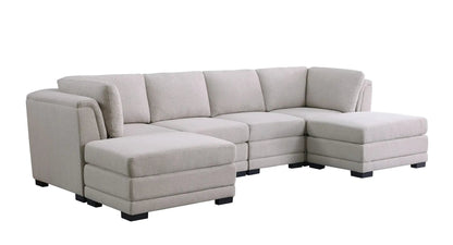 Kristin fabric reversible sectional sofa 2-piece beige set Unique Piece Furniture on Tampa Home & Garden Store