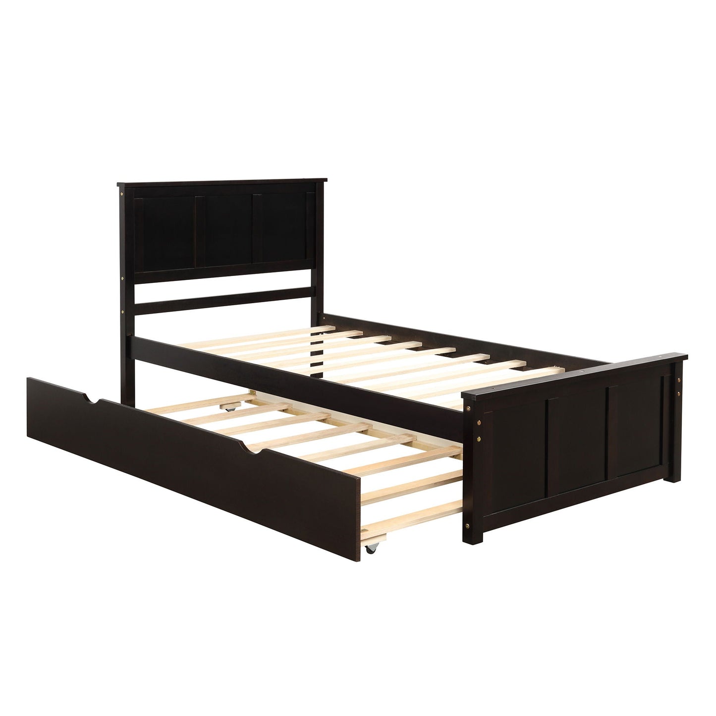 Platform bed with twin trundle in espresso by HouseOfZazla on Tampa Home & Garden Store