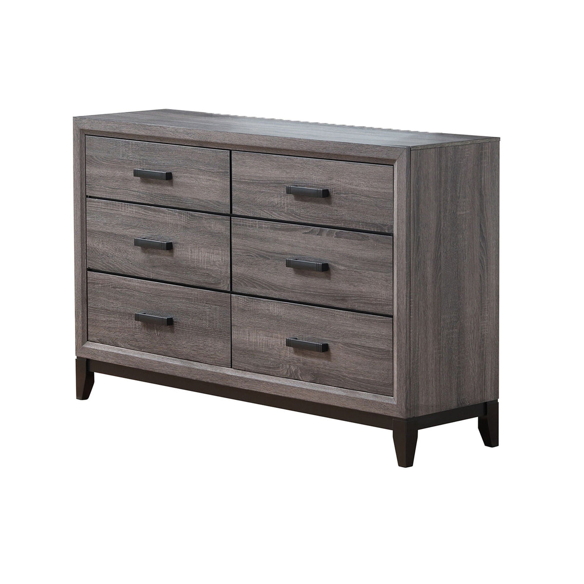 Mirage Dresser with six drawers in dark gray wood finish, modern metal handles on Tampa Home & Garden Store