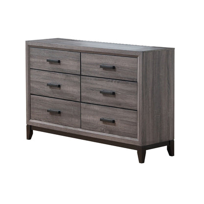 Mirage Dresser with six drawers in dark gray wood finish, modern metal handles on Tampa Home & Garden Store
