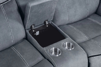 Zubaida Two Tone Recliner Loveseat with USB Port