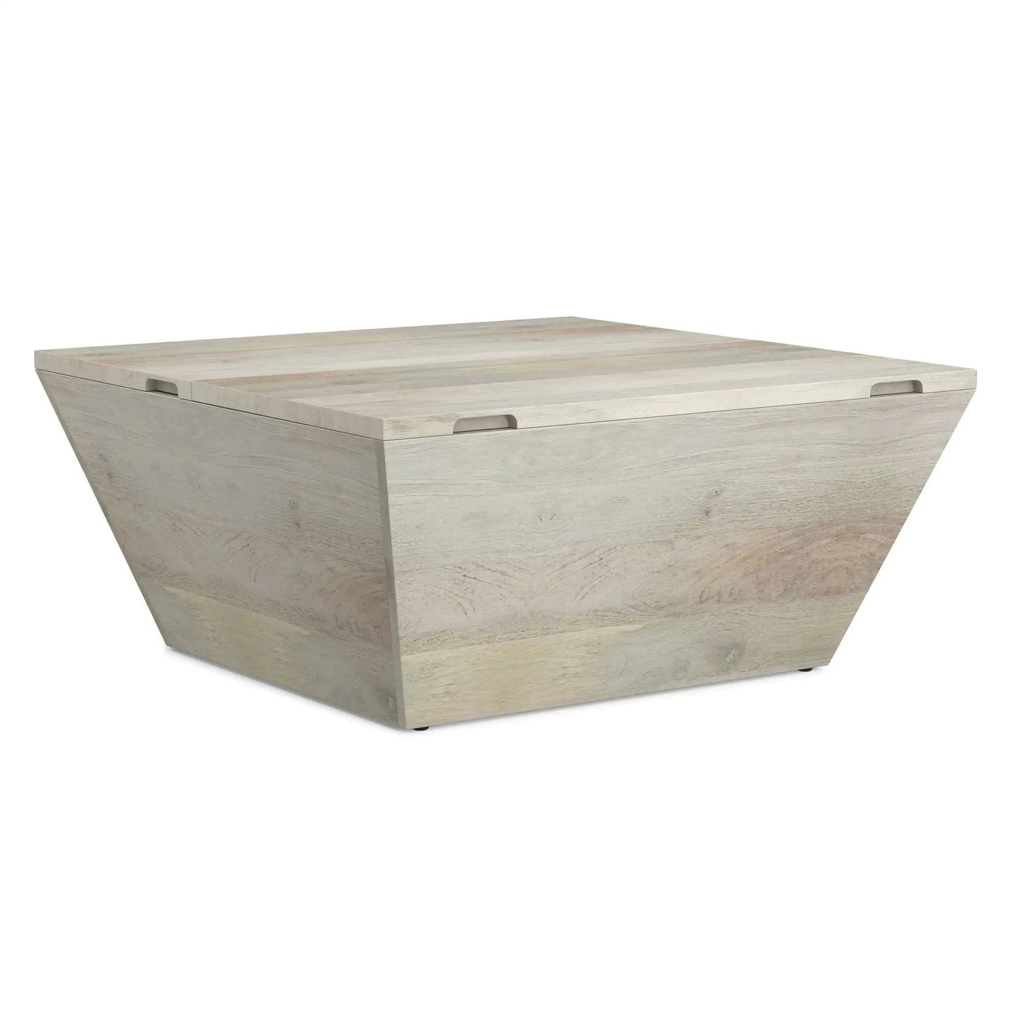Abba handcrafted coffee table by Unique Piece Furniture in lightwashed wood with storage on Tampa Home & Garden Store