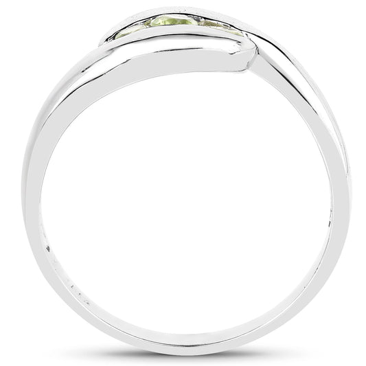 0.56ct genuine green peridot ring in a polished .925 sterling silver band on Tampa Home & Garden Store