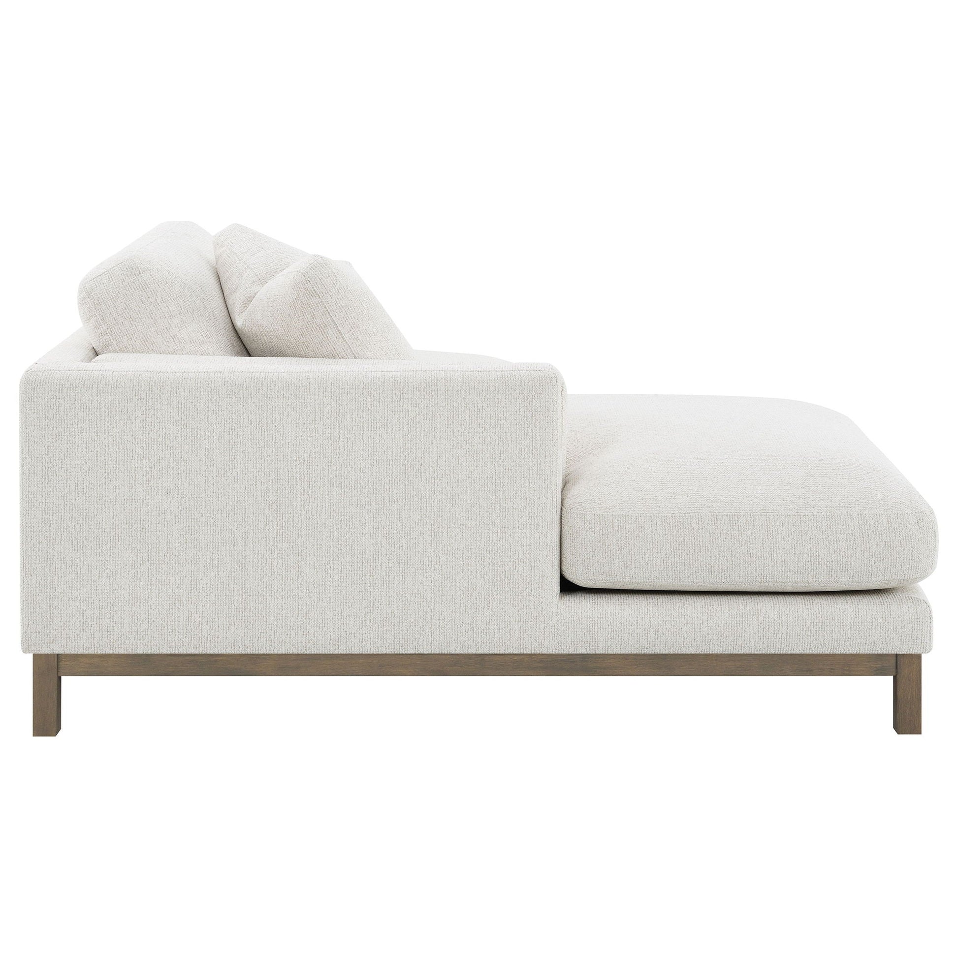O'Brien left-chaise sectional sofa in sand fabric, textured upholstery, wooden base on Tampa Home & Garden Store