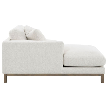O'Brien left-chaise sectional sofa in sand fabric, textured upholstery, wooden base on Tampa Home & Garden Store