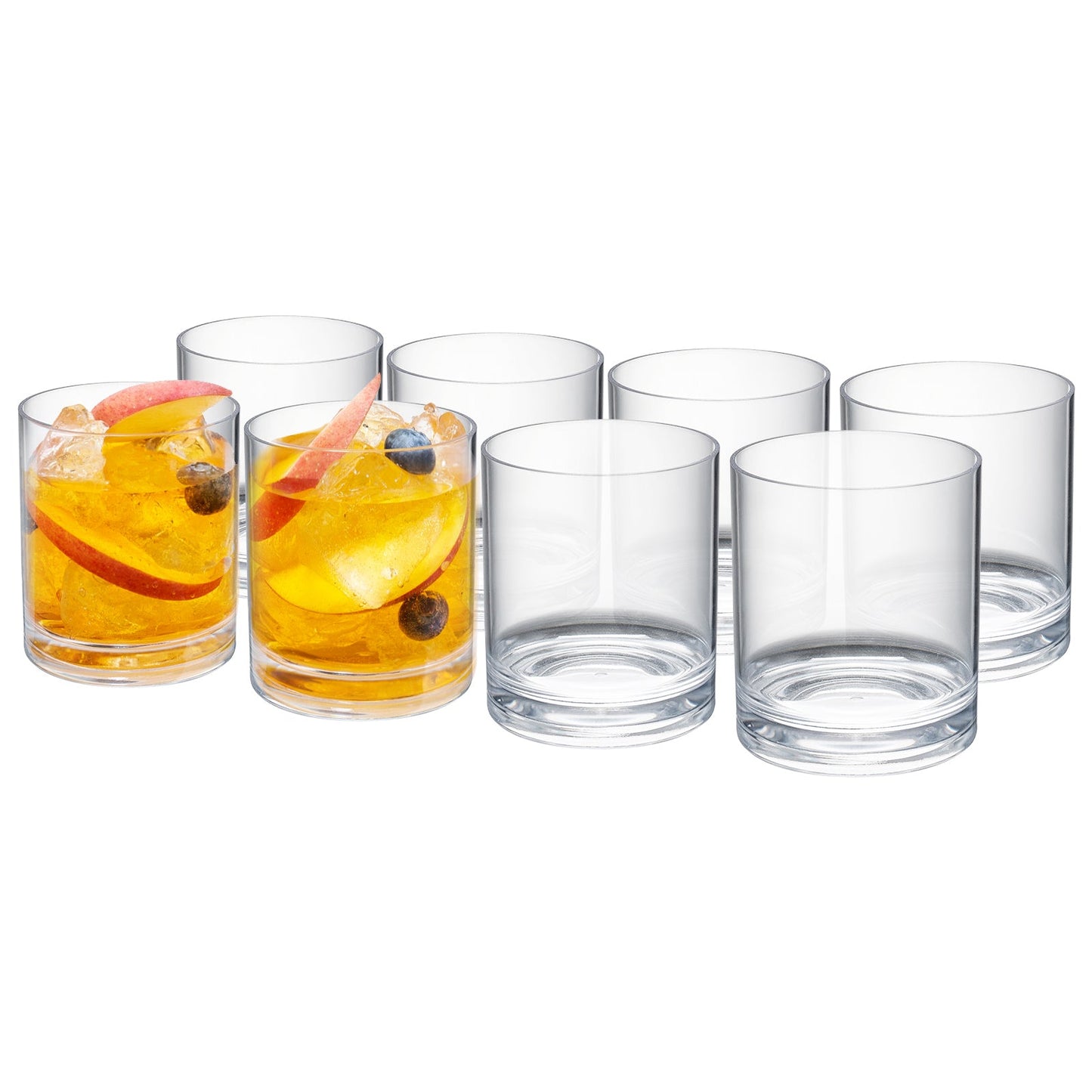 Barcelona Acrylic Clear Lowball Tumbler Set of 8