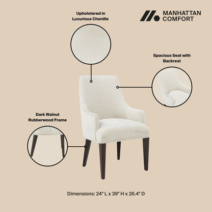 Modern Rubberwood Dining Armchair for Living