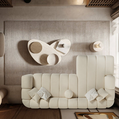 Beatrice ivory modern tufted right sectional sofa by HouseOfZazla on Tampa Home & Garden Store