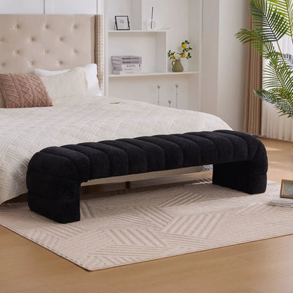 Modern Upholstered Bed Bench with Channel Tufted