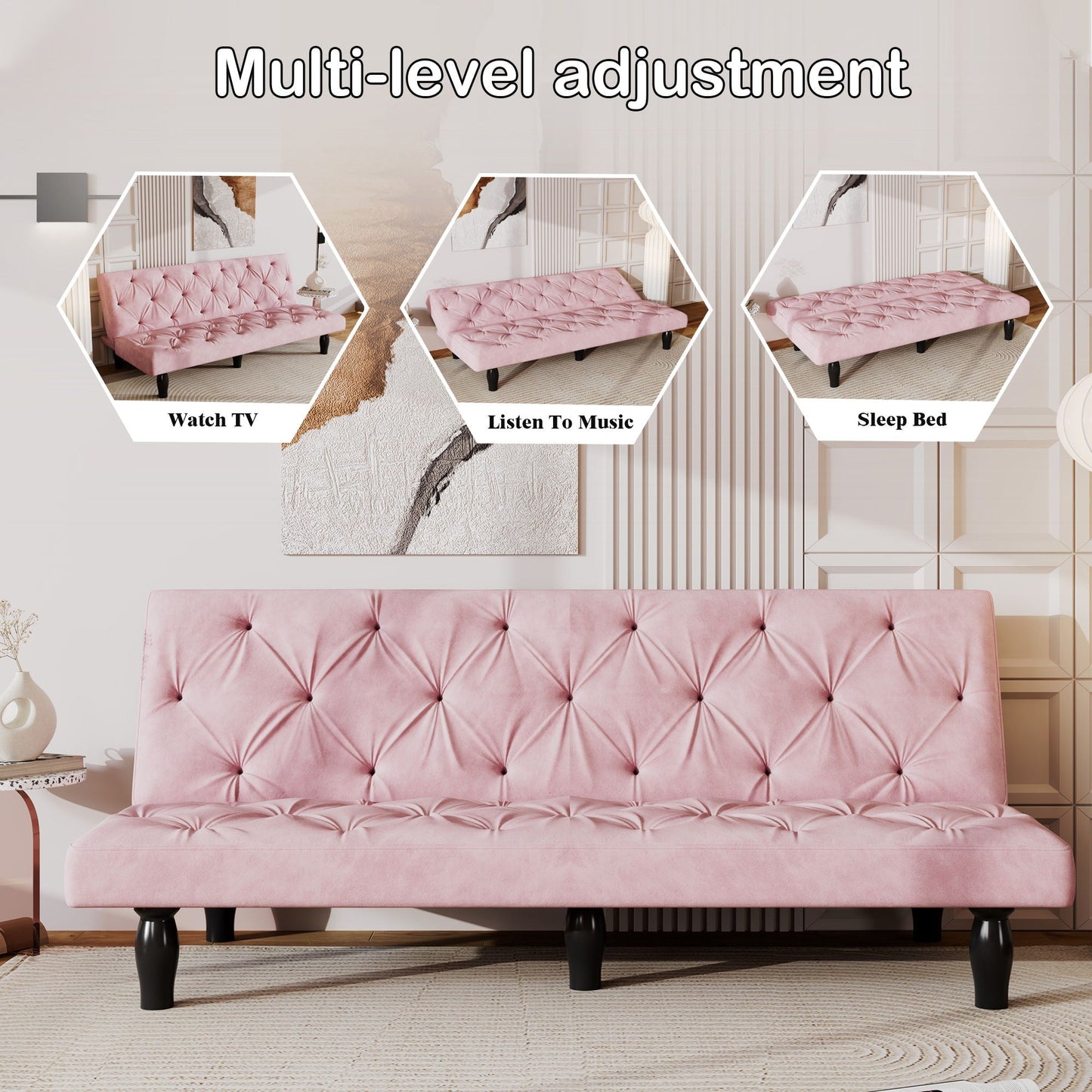 Contemporary Sofa Bed and Adjustable Backrest
