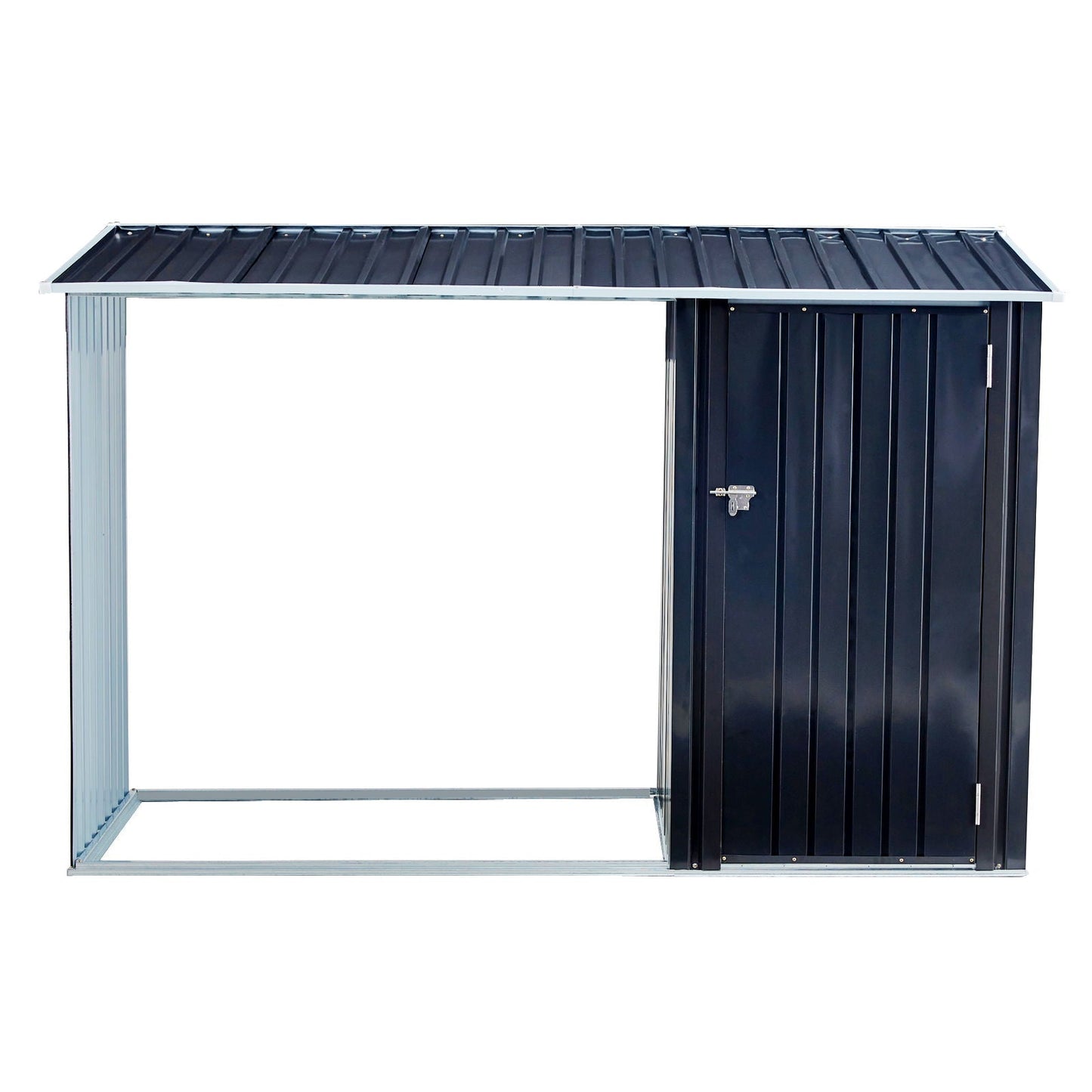 Outdoor Galvanized Firewood and Storage Shed