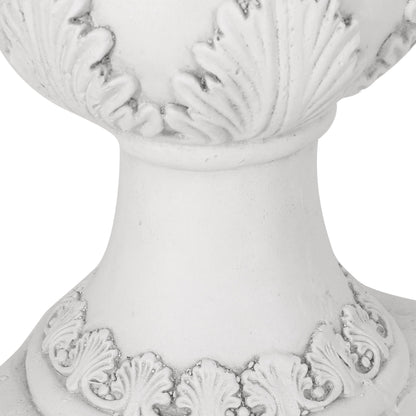Roman Style MGO Garden Urn Planter by HouseOfZazla with acanthus leaf detail white finish on Tampa Home & Garden Store