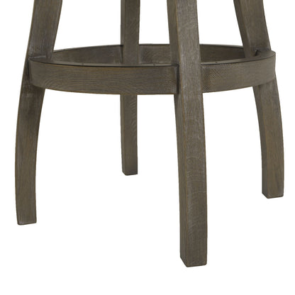 Williams Swivel Bar Stool with Armrests, solid hardwood frame, weathered brown, 28–30 in tall on Tampa Home & Garden Store