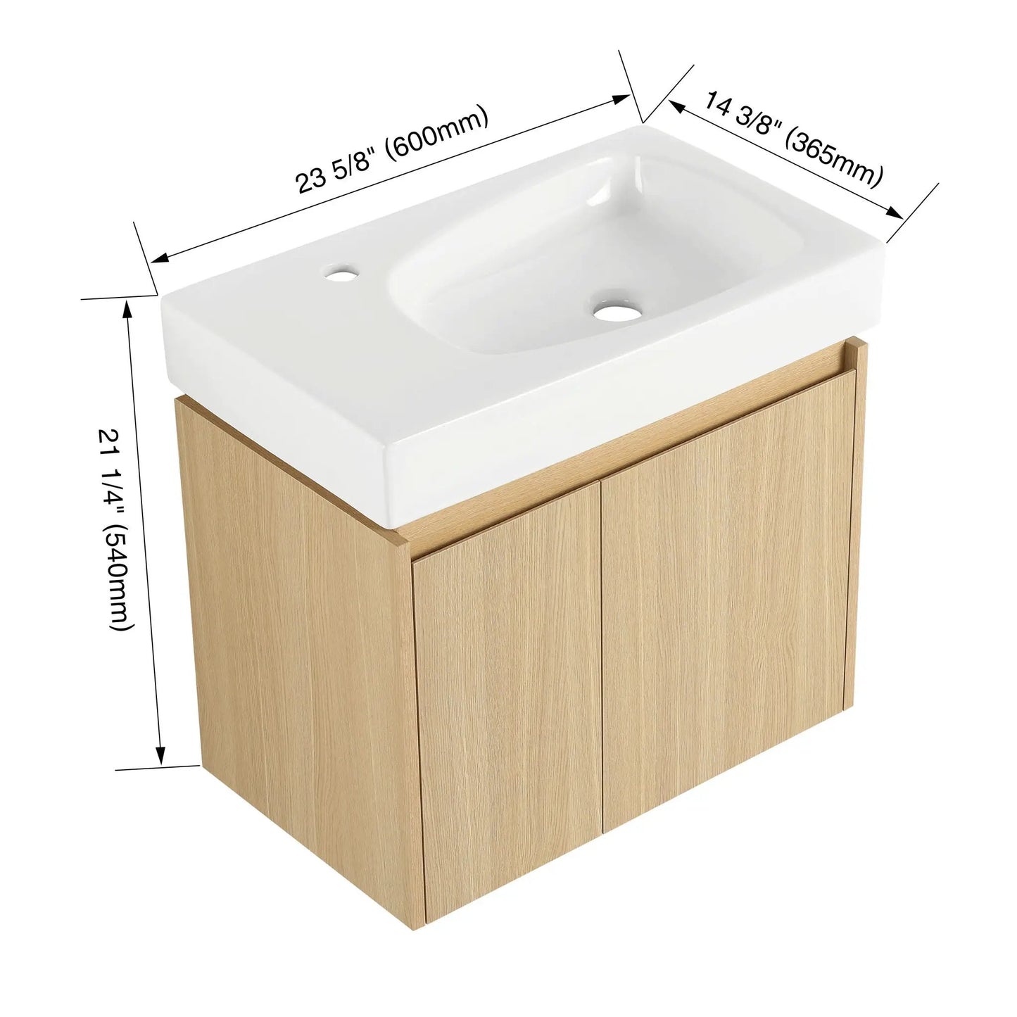 Modern Bathroom Vanity with Ceramic Basin Sink