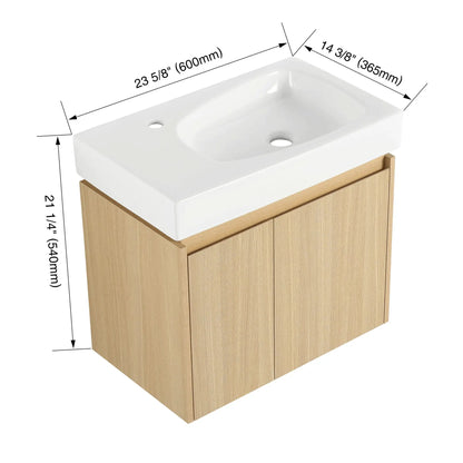 Modern Bathroom Vanity with Ceramic Basin Sink