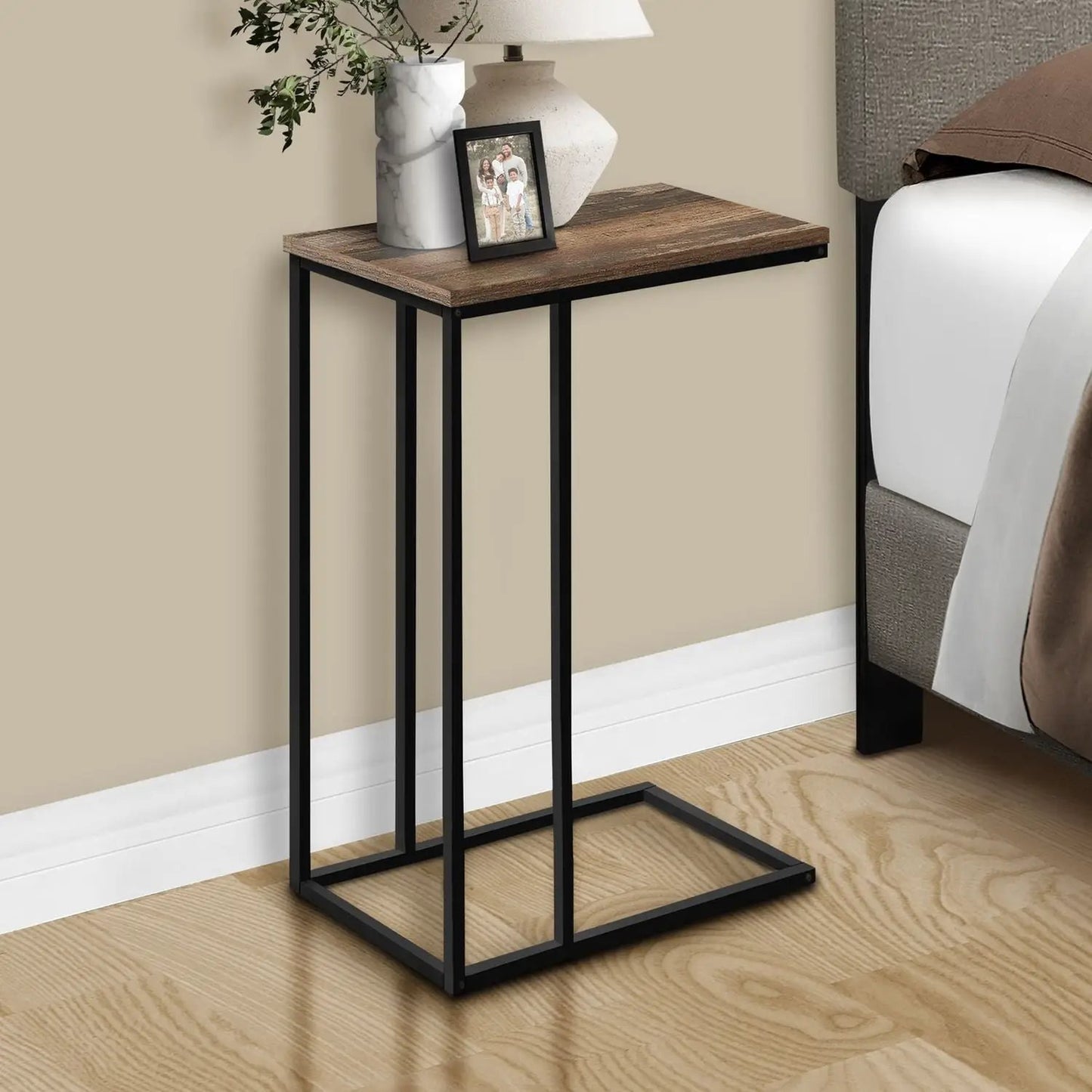 Accent Table C Shaped End Table Space Saving
