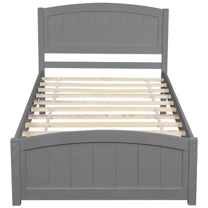 Platform Bed and Headboard With Footboard Slats
