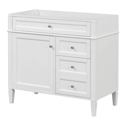Bathroom vanity base with 2 drawers and tip-out drawer, white finish by Unique Piece Furniture on Tampa Home & Garden Store