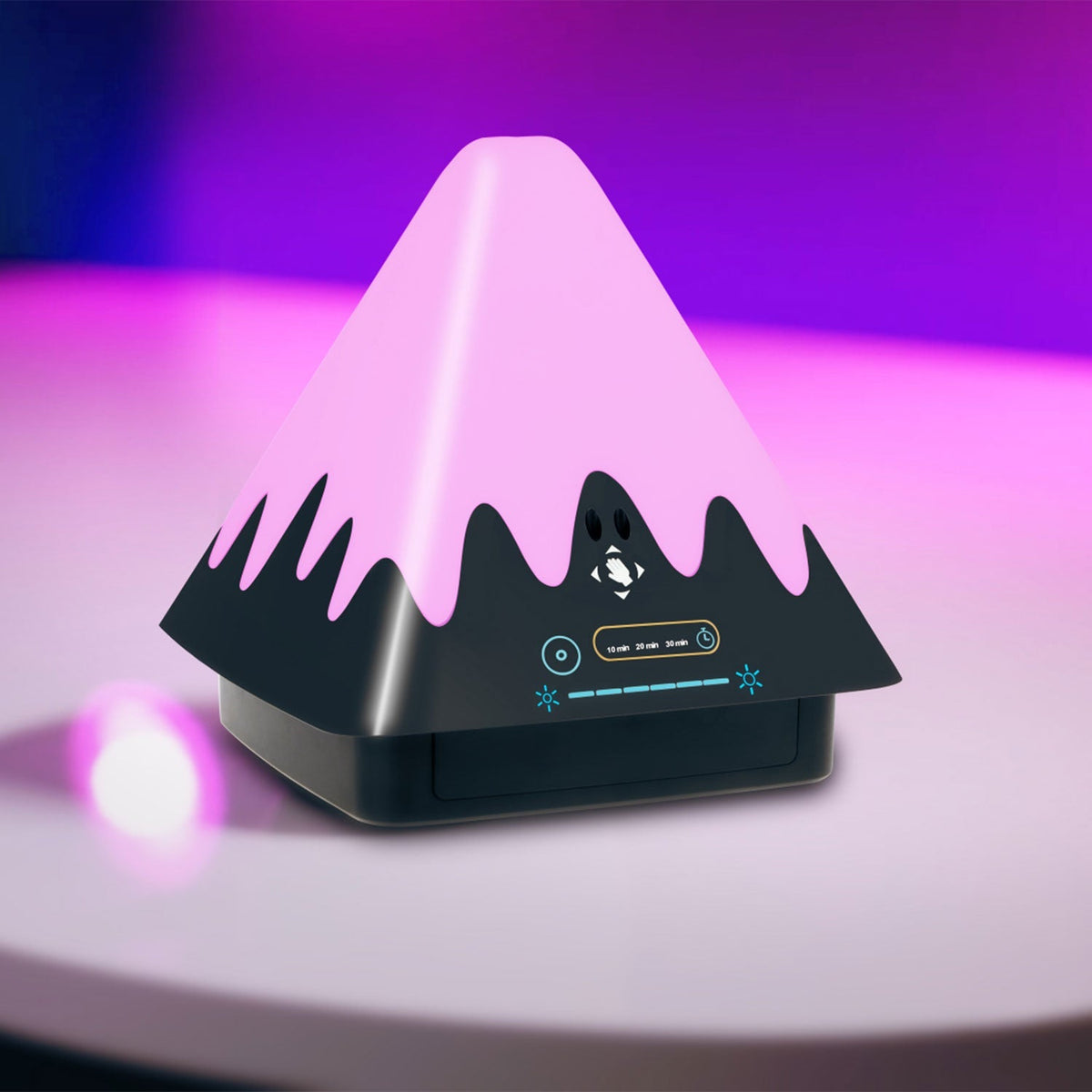 Touch control night light GemGear pink pyramid lamp with 8color change and 6lvl brightness on Tampa Home & Garden Store