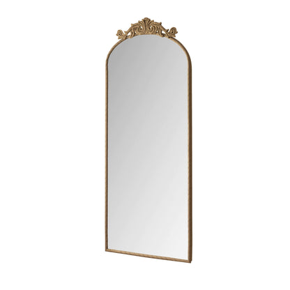 Vintage arched full-body mirror with bronze or pearl-silver carved applique and braided frame on Tampa Home & Garden Store