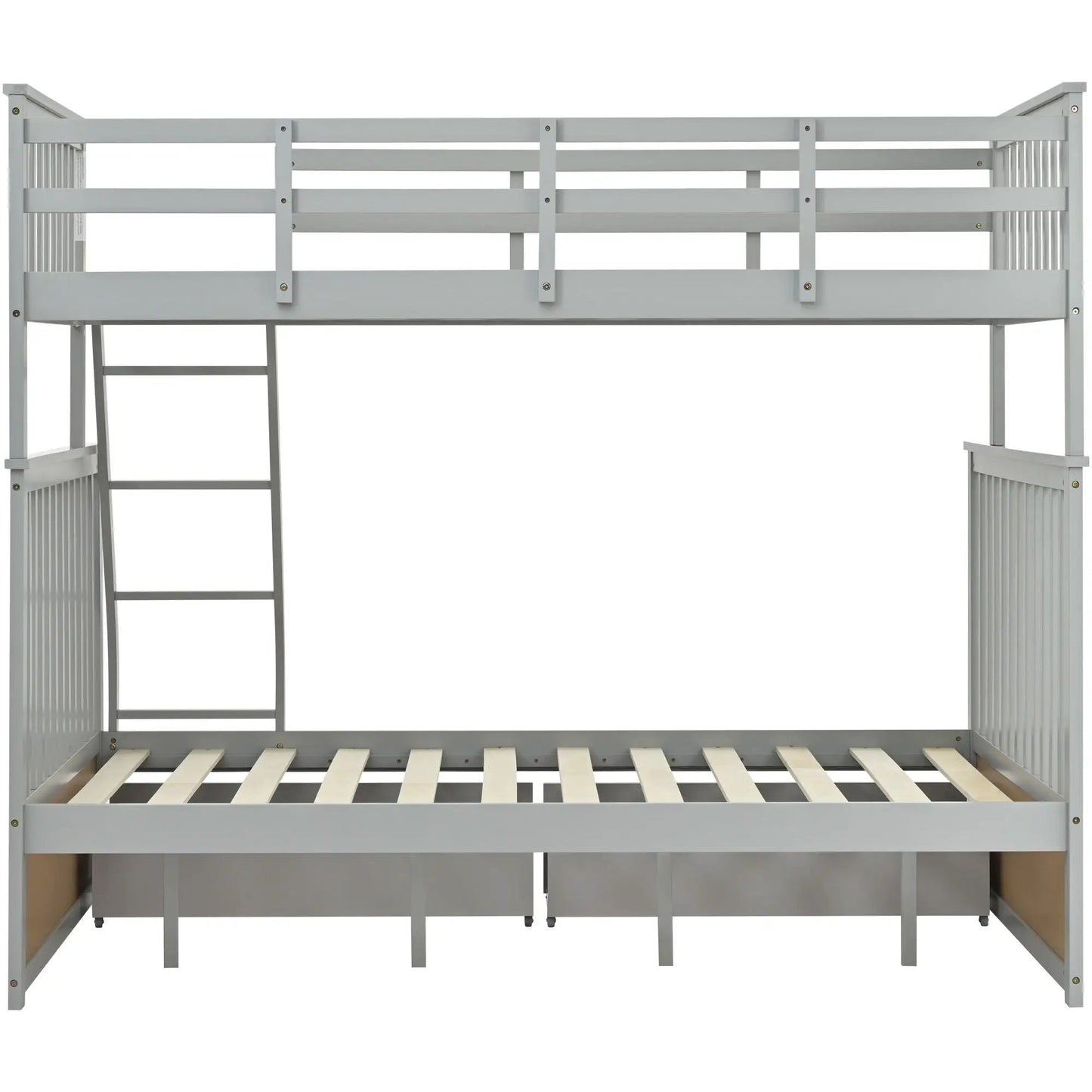 Sturdy Bunk Bed With Ladder and Guard Rails