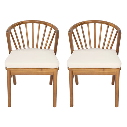 Acacia Wood Set of 2 Outdoor Dining Chairs