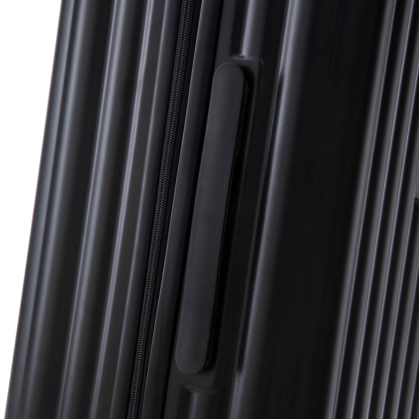 3-piece spinner luggage set HouseOfZazla close-up on black luggage shell with zipper on Tampa Home & Garden Store
