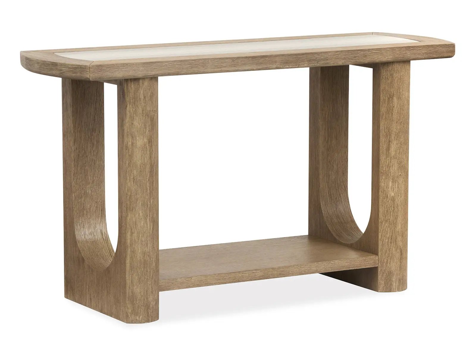 Bradford rectangular end table oak finish with arched side supports by Unique Piece on Tampa Home & Garden Store
