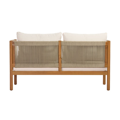4 Piece Outdoor Sofa Set with Acacia Wood Frame