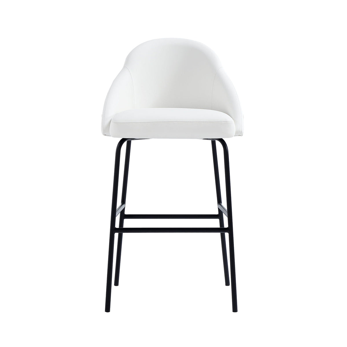 Gracie Upholstered Barstool, white faux leather, bar-height 28-30 in, HouseOfZazla on Tampa Home & Garden Store