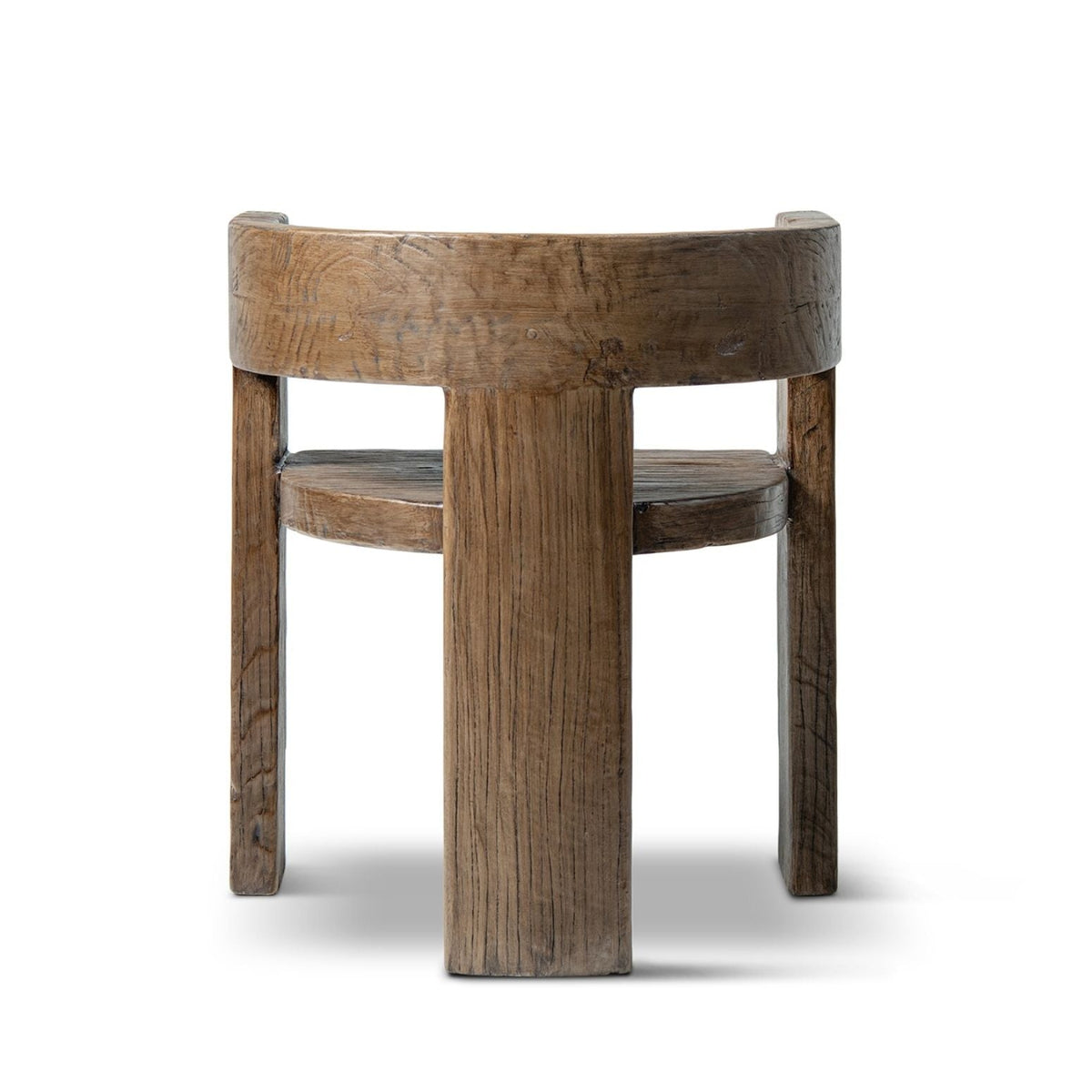 Accent curved dining chair with sculptural wooden frame in dark brown finish by HouseOfZazla on Tampa Home & Garden Store