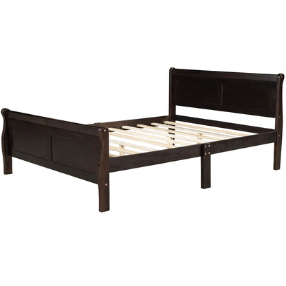 Platform bed frame in wood with headboard and footboard Unique Piece Furniture slat support on Tampa Home & Garden Store