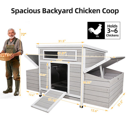 Large Wooden Outdoor Hen House and Nesting Box
