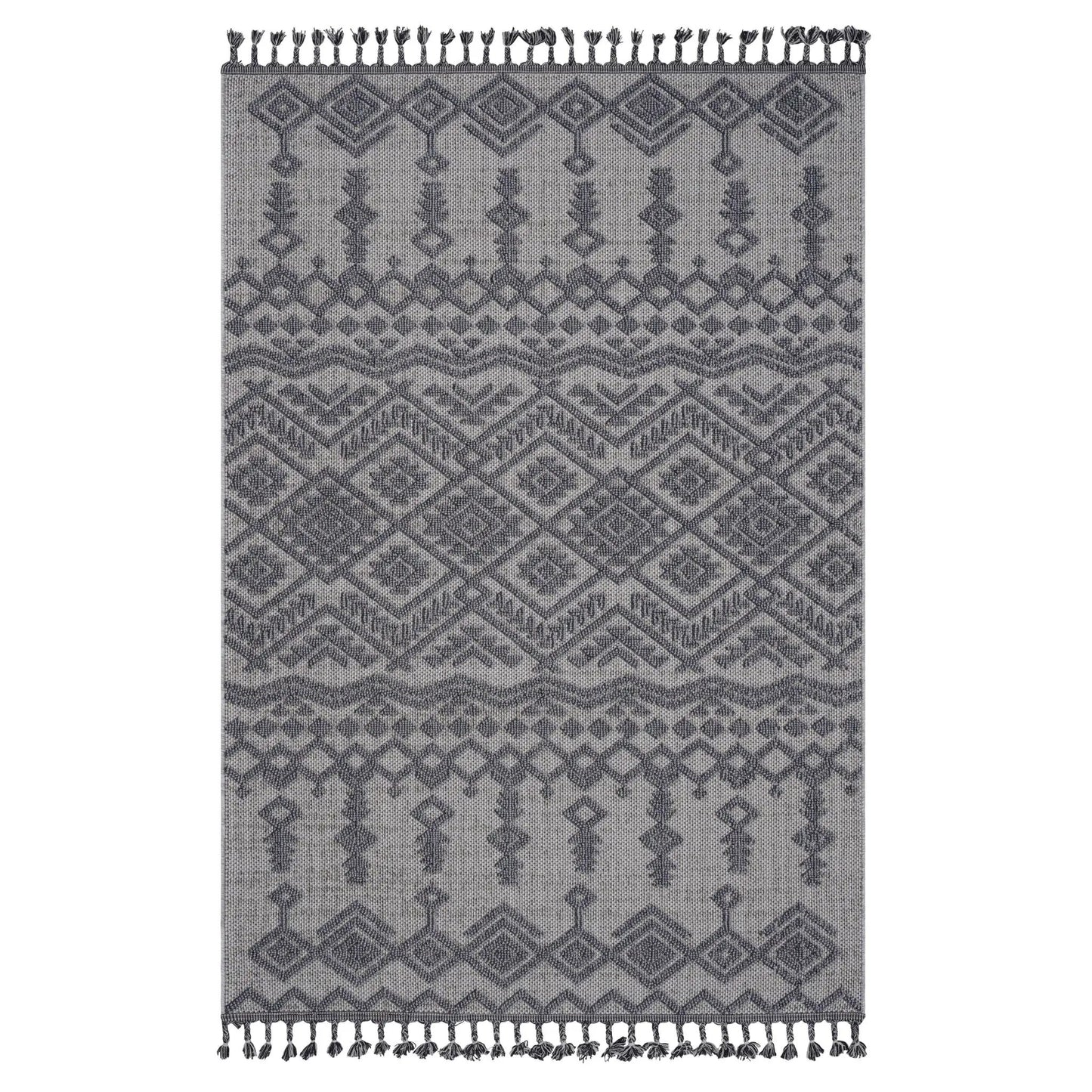 Guros traditional indoor/outdoor area rug in charcoal gray by Unique Piece Furniture on Tampa Home & Garden Store