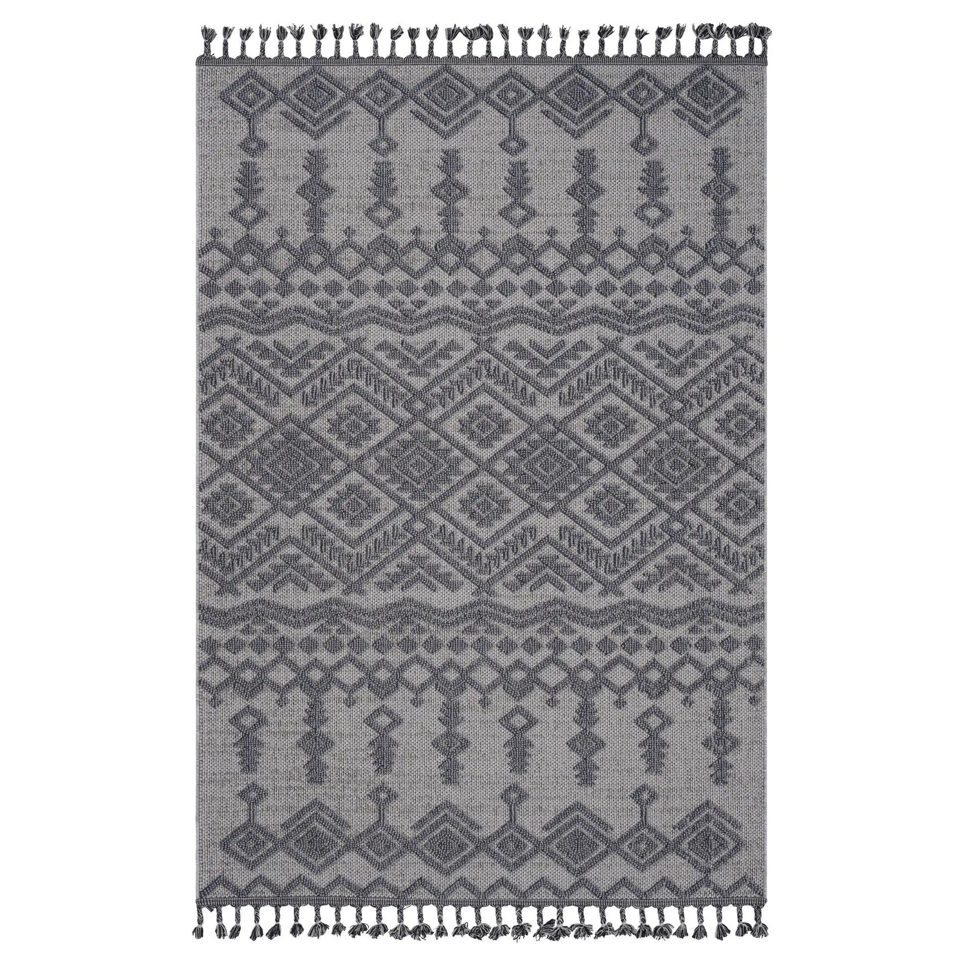 Guros traditional indoor/outdoor area rug in charcoal gray by Unique Piece Furniture on Tampa Home & Garden Store
